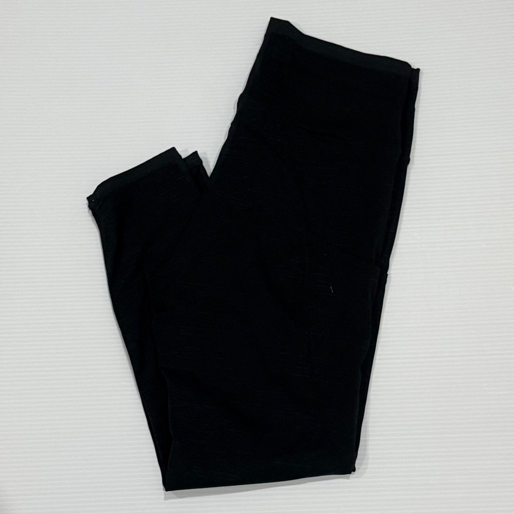 Zyia Active Black Space Dye High Waisted Pocket Leggings Womens 12 Cropped